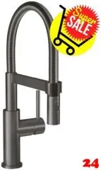 ✅ Villeroy & Boch Kchenarmatur Steel Expert Compact Einhebelmischer Anthracite (PVD) mit Pendelbrause