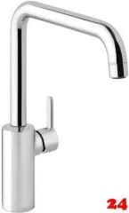 ✅ DAMIXA Kchenarmatur Silhouet Chrom Einhebelmischer mit Festauslauf