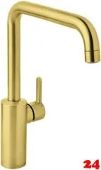 DAMIXA Kchenarmatur Silhouet Messing gebrstet PVD Einhebelmischer mit Festauslauf