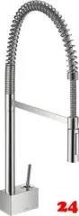 AXOR Kchenarmatur Starck Semi Pro Chrom Einhebelmischer 240 mit Pendelbrause und Joystick-Bedienung 360 schwenkbarer Auslauf (10820000)