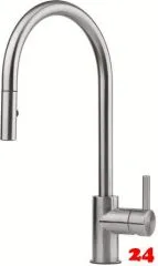 FRANKE Kchenarmatur Eos Neo Einhebelmischer Edelstahl massiv mit Auszugsbrause Pull-Down-Spray 180 schwenkbarer Auslauf