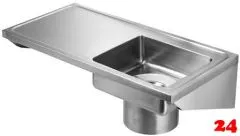 KWC PROFESSIONAL Sirius Gipsabscheider SIRX835/836 Edelstahl zur Auflagemontage mit Gipsfangkorb und Deckel