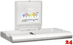KWC PROFESSIONAL CAMBRINO Baby-Wickeltisch horizontal CAMB11HS mit Frontplatte aus Edelstahl fr die Wandmontage und klappbar