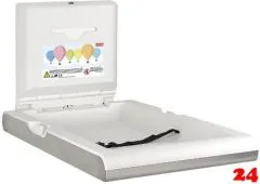 KWC PROFESSIONAL CAMBRINO Baby-Wickeltisch vertikal CAMB22VS mit Frontplatte aus Edelstahl fr die Wandmontage und klappbar