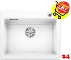 ✅ BLANCO Palona 6-Keramik Einbausple / Keramiksple mit Zugexcenter Farbe Kristallweiss glnzend