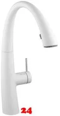 KWC Kchenarmatur Zoe 10.201.122.150FL Einhebelmischer Glacier White mit Geschirrbrause und LEDShine (123307)