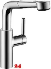KWC Kchenarmatur Suno 10.171.003.000FL Einhebelmischer Chrom mit Zugauslauf und Brausefunktion (123971)