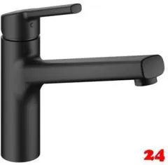 KWC Kchenarmatur Luna-E 10.441.023.176FL Einhebelmischer Matt Black mit Festauslauf (124748)