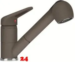 FRANKE Kchenarmatur Novara Plus Fragranit+ Einhebelmischer mit Zugauslauf und Brausefunktion 120 schwenkbar