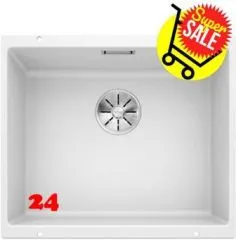 ✅ BLANCO Subline 500-U Silgranit PuraDurII Granitsple / Unterbaubecken Ablaufsystem InFino Farbe: Wei