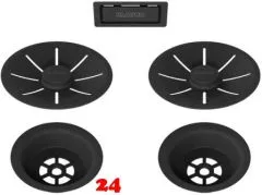 BLANCO InFino Ab- und berlaufset mit berlauf C-overflow Schwarz fr Doppelbecken und 1 1/2 Becken