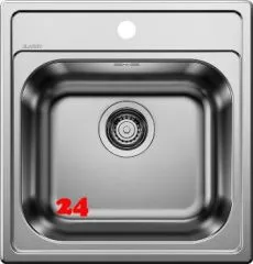 BLANCO Kchensple Dana 45 Einbausple / Edelstahlsple mit Hahnlochbank Siebkorb als Stopfenventil