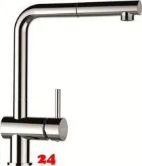 SCHOCK Kchenarmatur Epos Chrom Einhebelmischer mit Zugauslauf 180 schwenkbarer Auslauf mit Schlauchbrause