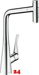 HANSGROHE Kchenarmatur Metris Select M71 Chrom Einhebelmischer 320 mit Ausziehbrause, 2jet, sBox (73816000)