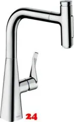 HANSGROHE Kchenarmatur Metris Select M71 Chrom Einhebelmischer 240 mit Ausziehbrause, 2jet (73822000)