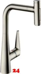 HANSGROHE Kchenarmatur Talis Select M51 Edelstahl Finish Einhebelmischer 300 mit Ausziehbrause, 2jet (72823800)