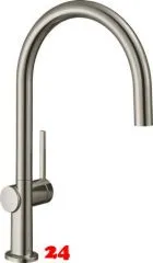 HANSGROHE Kchenarmatur Talis M54 Edelstahl Finish Einhebelmischer 220 mit Festauslauf, 1jet (72804800)