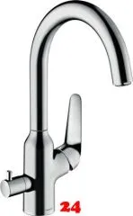 HANSGROHE Kchenarmatur Focus M42 Chrom Einhebelmischer 220 mit Festauslauf und Gerteabsperrventil, 1jet (71803000)