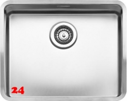 REGINOX Küchenspüle Ohio 50x40 (L) OKG Einbauspüle Edelstahl 3 in 1 mit Flachrand Siebkorb als Stopfenventil