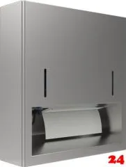 DREILICH Sirius II Papierhandtuch / Seifenspender Kombination 9120203M zur Aufputz- oder Unterputzmontage mit verdecktem Magnetschloss (2002040032)