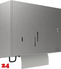 DREILICH Sirius II Papierhandtuch / Seifenspender Kombination 9120205A zur verdeckten Wandmontage mit flachem Zylinderschloss (2002040097)