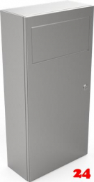 DREILICH Sirius II Abfallbehälter 9100103 zur Aufputz- oder Unterputzmontage mit Schwingklappe Fassungsvermögen ca. 12,5 Liter (2002080007)