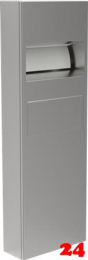 DREILICH Sirius II Papierhandtuchspender / Abfallbehälter Kombination 9124105M Wandmontage mit Magnetschloss und durchgehender Tür (2002040067)