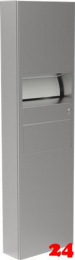 DREILICH Sirius II Papierhandtuchspender / Abfallbehälter Kombination 9124106 Wandmontage mit flachem Zylinderschloss und durchgehender Tür (2002040026)